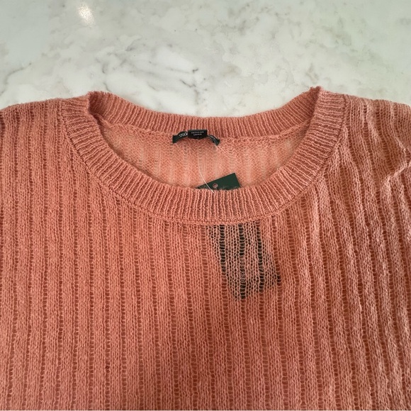 NEW Wild Fable Pink/Rose colored Ribbed Knit Boho Cropped Sweater XL - Picture 11 of 16